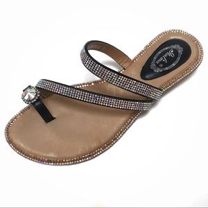 Italina Rhinestone Bling Flip Flops